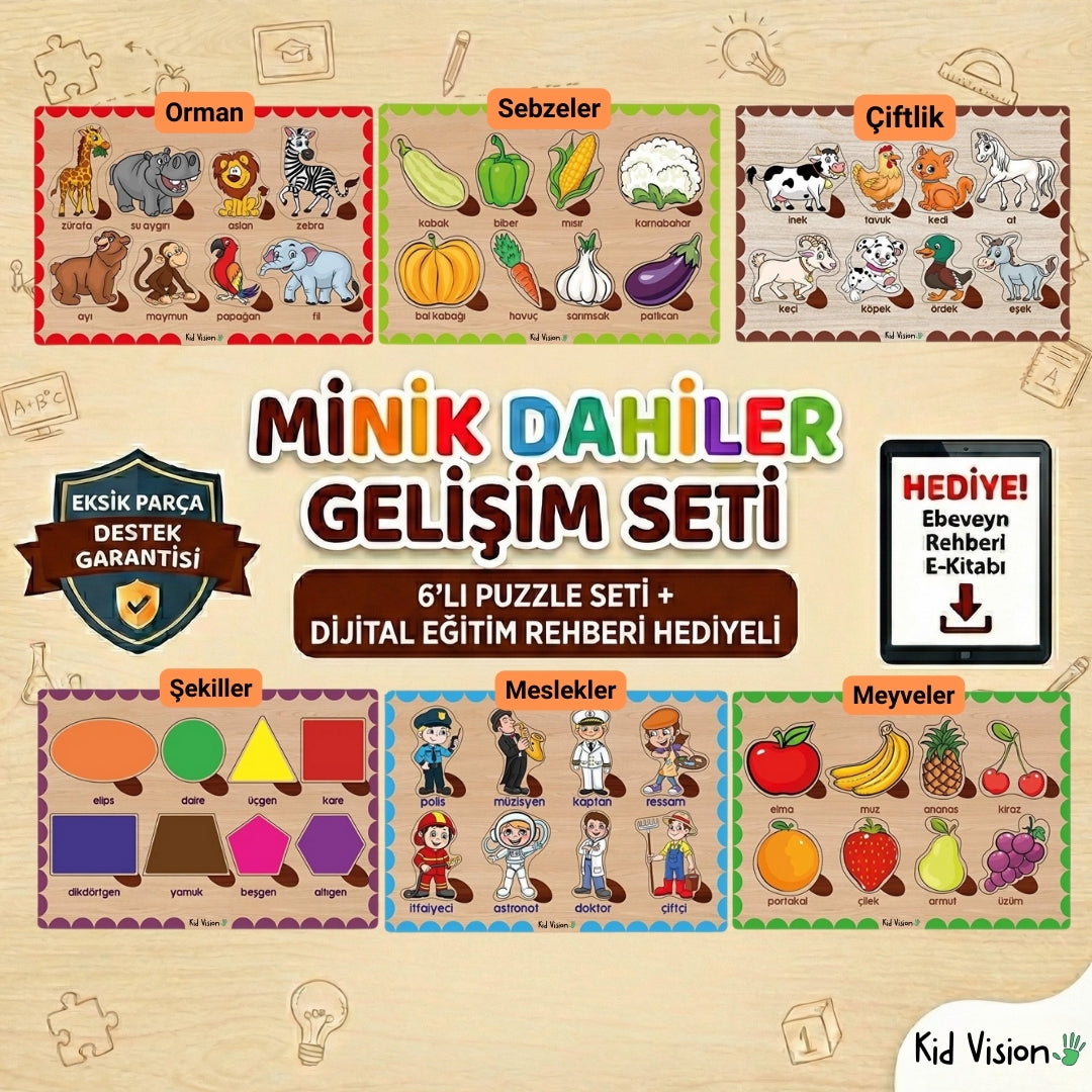 Kidvision Minik Dahiler Gelişim Seti Puzzle